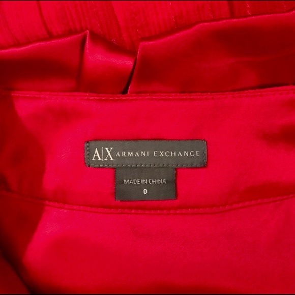 •SOLD•ARMANI EXCHANGE Red Silk Bubble Dress - Picture 2 of 5